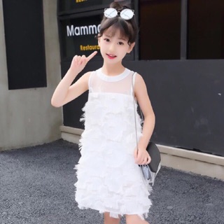 Váy lông chim bé gái sang chảnh hàng quảng châu