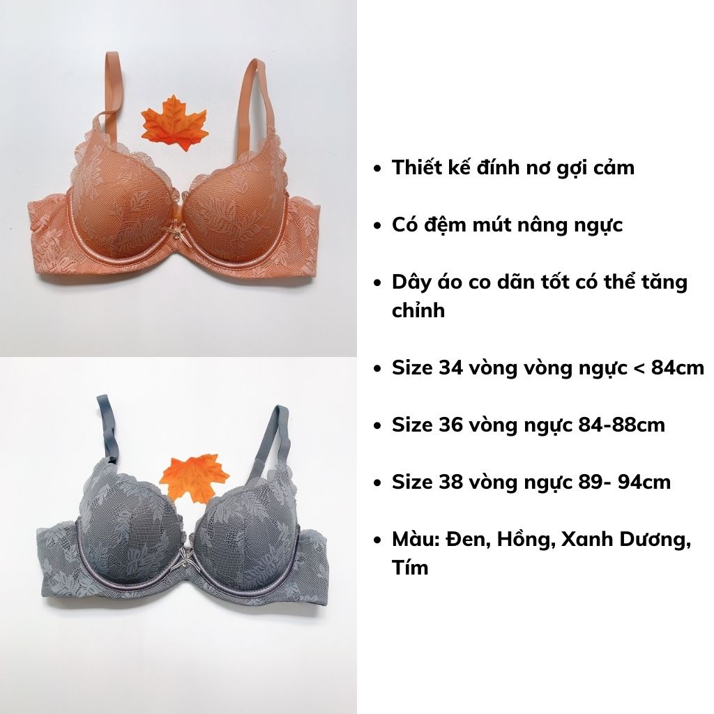 Áo ngực nữ ren có gọng đệm mút nâng ngực sexy gợi cảm DEVARI A7321