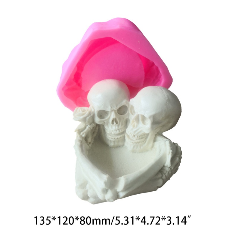 Khuôn Silicone Hình Đầu Lâu Làm Trang Sức Epoxy DIY