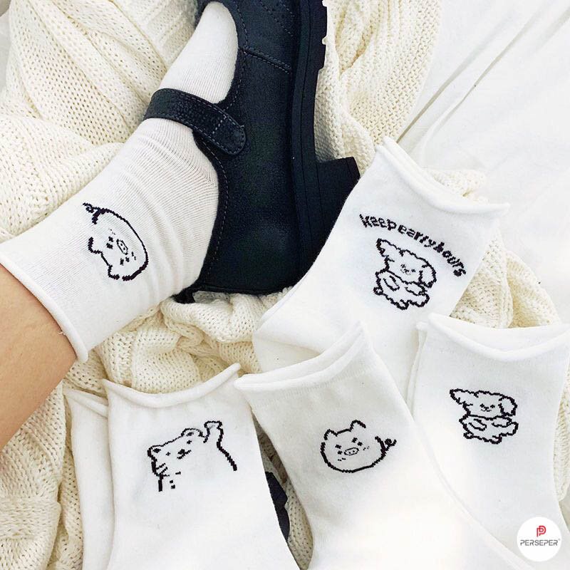 Tất nữ trắng cổ cao Hàn Quốc vớ nữ cute CAMILA T16