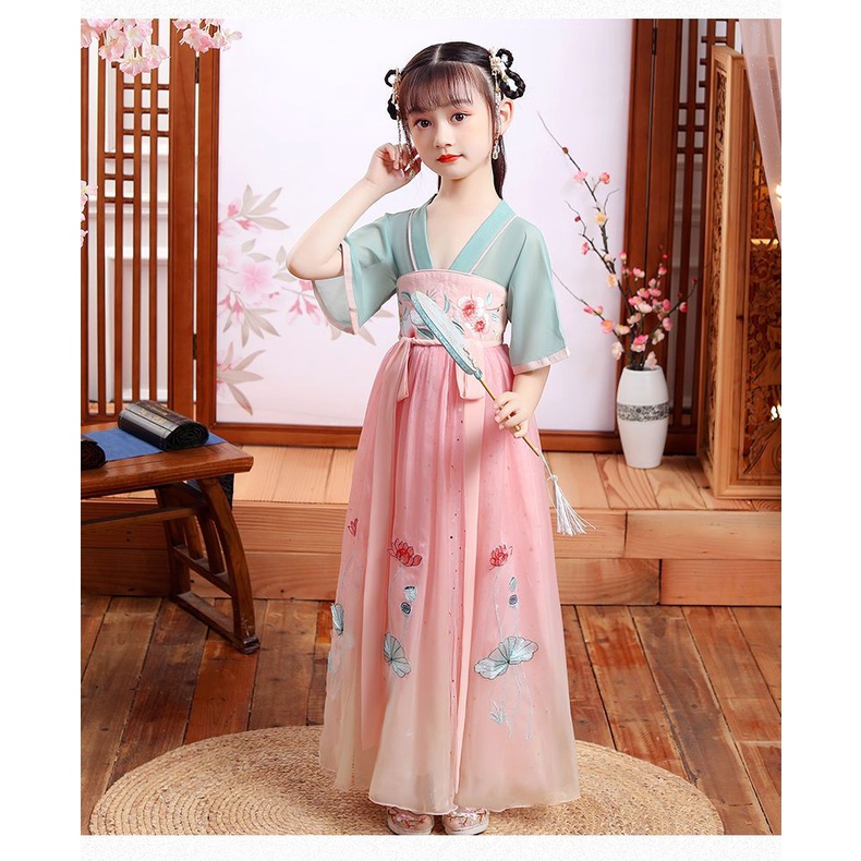 Bộ Hán Phục Phong Cách Trung Hoa Cổ Điển Cho Bé Gái