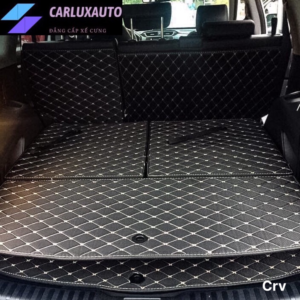 Thảm lót cốp kèm ốp lưng ghế hàng 2,3 cho Honda CRV 2018-2021, Hyundai Santafe 2019-2021