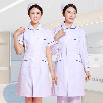 Quần áo y tá nữ dài tay áo trắng phong cách Hàn Quốc