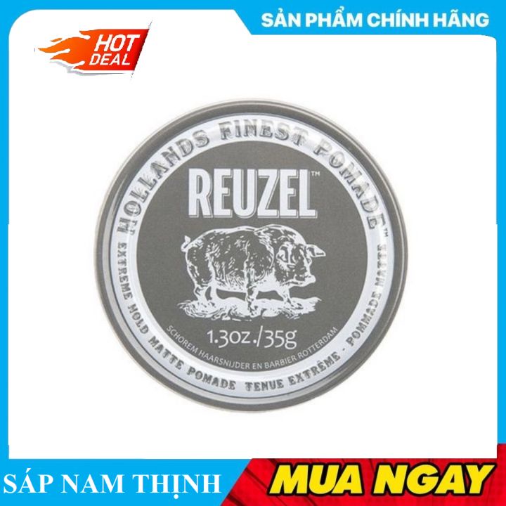 Sáp Vuốt Tóc Reuzel Extreme Hold Matte Pomade Chính Hãng 113g - Pomade Heo Xám