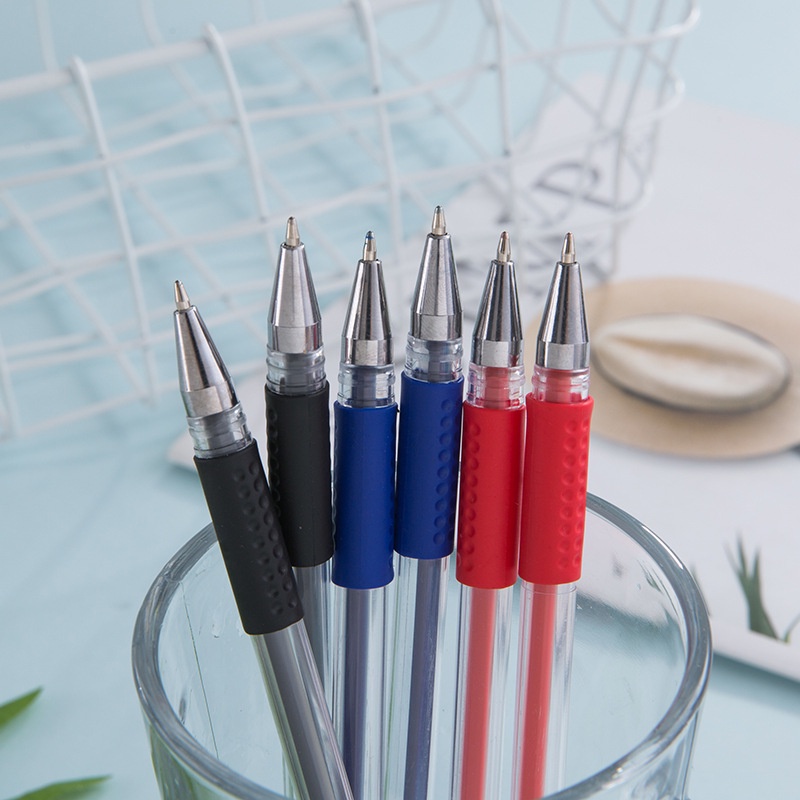 5 Bút bi nước văn phòng viết em tay, không lem mực, giá rẻ xanh, đỏ, đen.