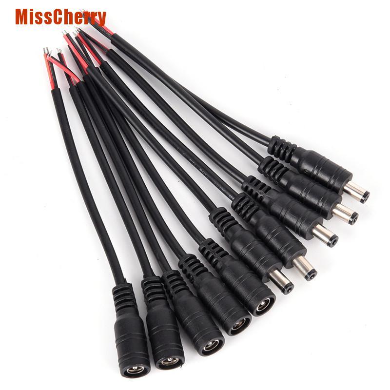 Set 5 cặp dây cáp kết nối nguồn điện đầu ổ cắm + giắc cắm DC 5.5x2.1mm