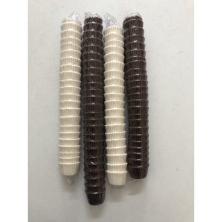 Dây cupcake mềm trắng, nâu nhỏ đựng socola đường kính 6.5cm
