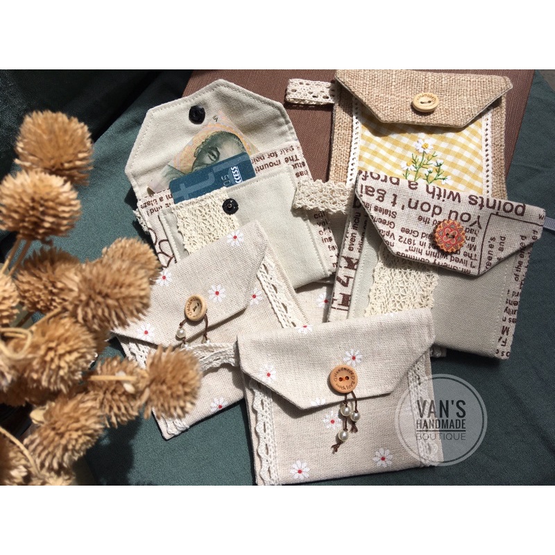 Ví vải mini handmade - ví vải cầm tay Vintage