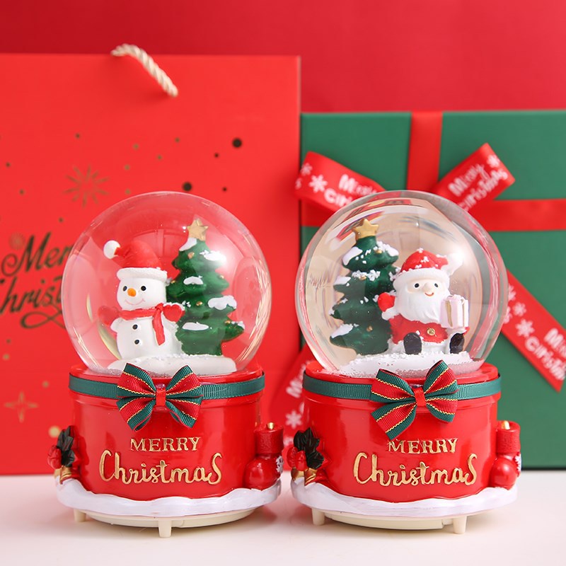 Quả Cầu Pha Lê Phát Nhạc Hình Hoa Tuyết Giáng Sinh