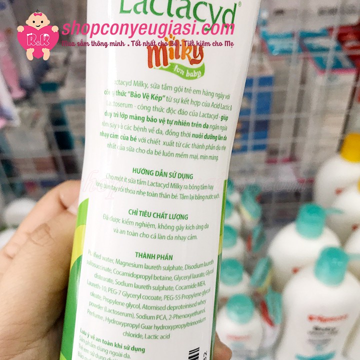 Sữa Tắm Gội Em Bé Lactacyd Milky 250ml