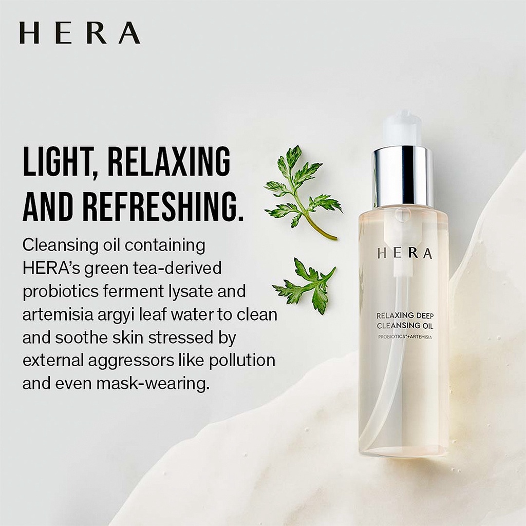 HERA Relaxing Deep Cleansing Oil 200ml / Creamy Cleansing Foam 200g / Refreshing Tonic Cleansing Water 200ml/ Perfecting Eye and Lip Remover 125ml