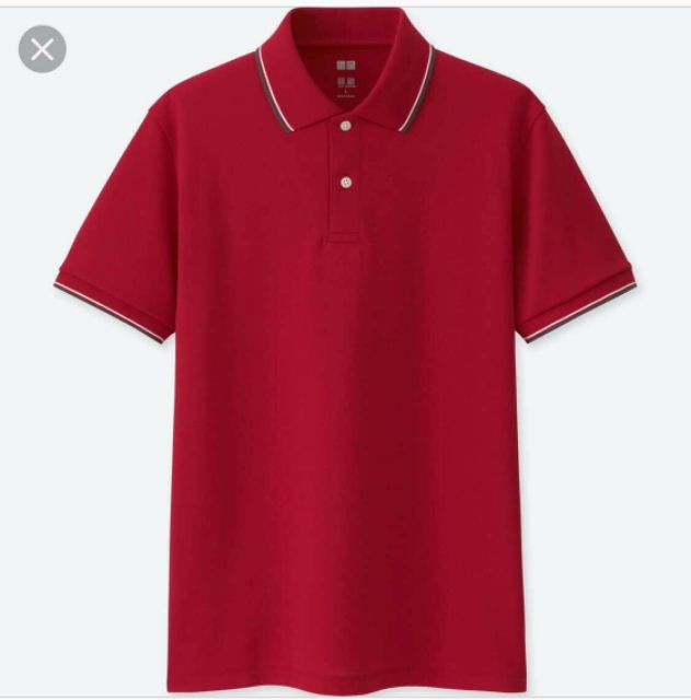 Áo phông polo nam cổ viền đen Dry-Ex của Uniqlo