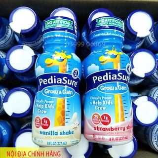 [Date mới]  Sữa Pediasure nước Vani, Dâu, Chocolate 237ml Mỹ