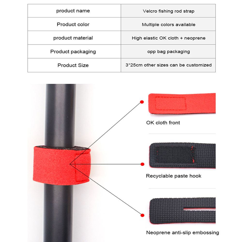 1 dây đai buộc cần câu cá ngoài trời nhiều màu tiện dụng