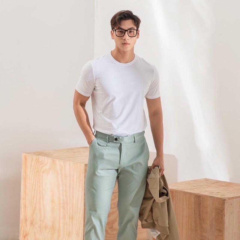 Áo thun nam trơn GẤU 194 unisex cổ tròn tay ngắn vải coton co dãn, dày dặn - form regular fit - TRON COTON