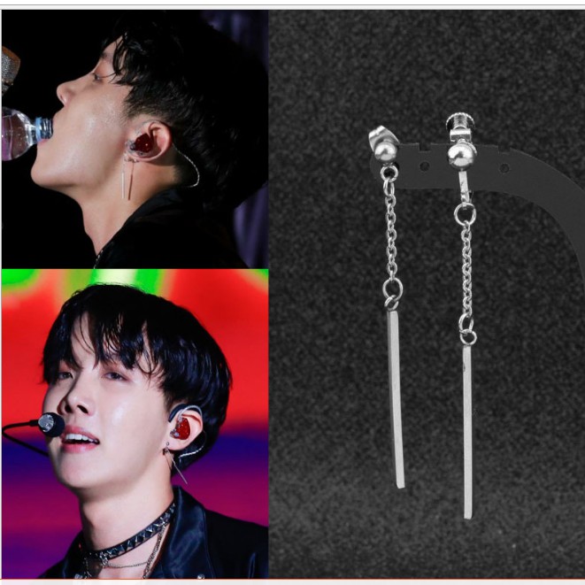 Khuyên tai titan xích phối thanh dài không gỉ J-Hope BTS