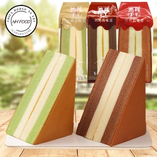 Combo 10 bánh bông lan tam giác vị trà xanh, socola, dâu - bánh đài loan