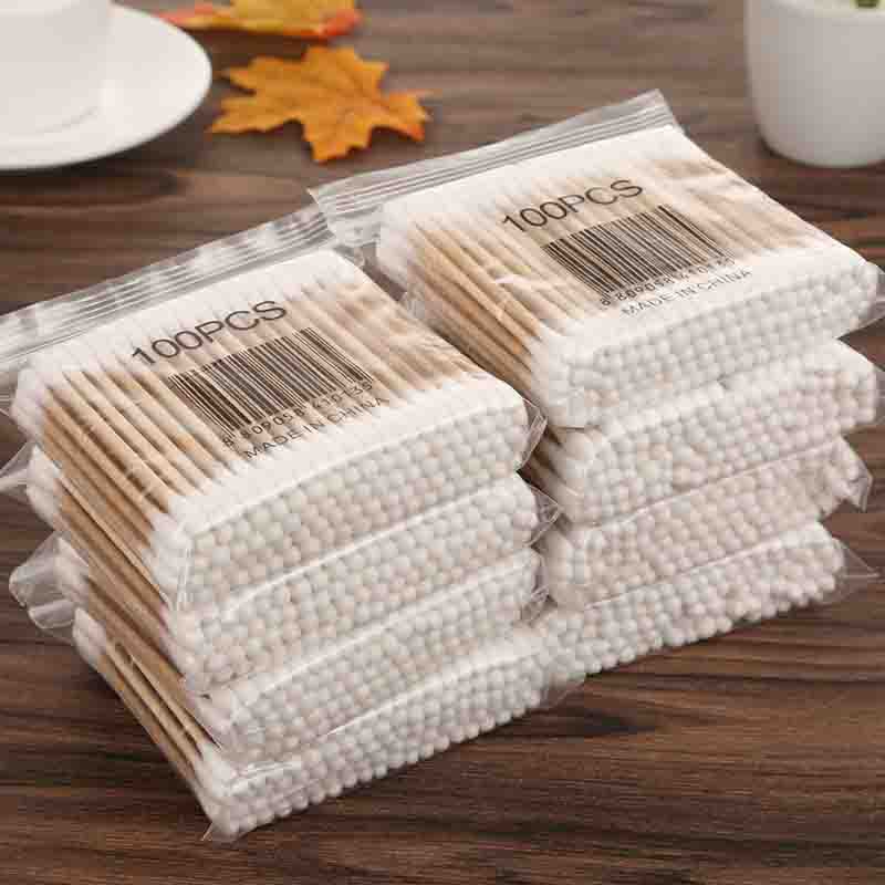 Bộ 100 cái tăm bông hai đầu dùng cho trang điểm chuyên dụng