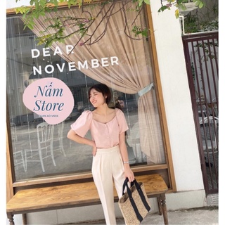 ÁO KIỂU TAY PHỒNG PHONG CÁCH HÀN QUỐC NHẸ NHÀNG (HỒNG/ VÀNG)