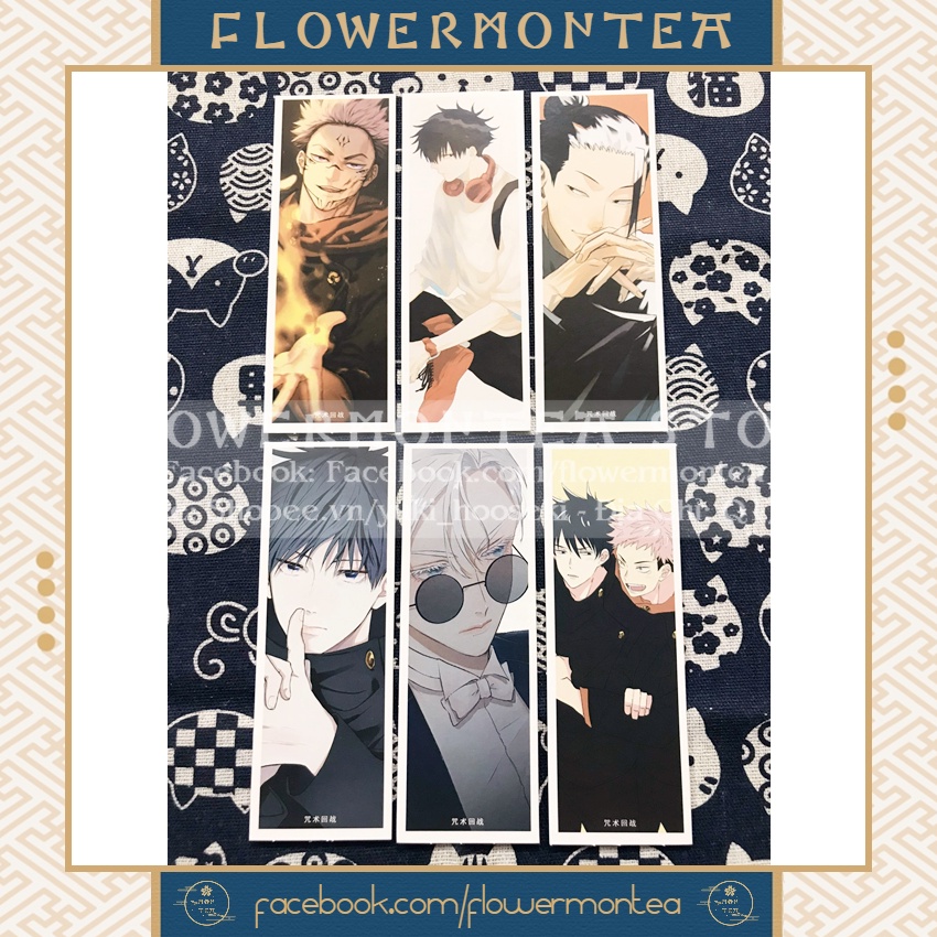 Set 6 Thẻ Đánh Dấu Sách | Bookmark Giấy - Jujutsu Kaisen | Chú Thuật Hồi Chiến
