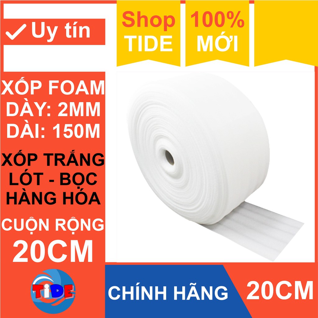 [Cuộn 150m x 20cm] Xốp chống sốc 2mm lót bọc hàng hóa – Màng xốp Foam dùng lót nền trong thi công sàn gỗ - Bọc hoa quả