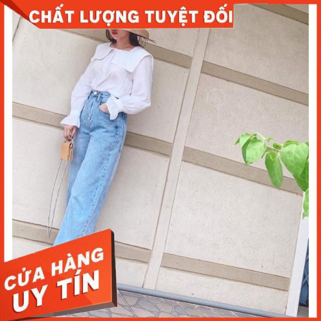 QUẦN JEANS XUÔNG LƯNG CAO TRƠN XANH- hình thật chính chủ | BigBuy360 - bigbuy360.vn