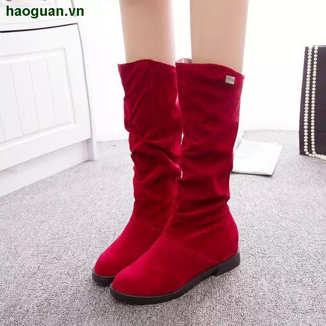 Giày Bốt Martin Cổ Cao Lót Nhung Thiết Kế Mới Thời Trang 2019 Cho Nữ