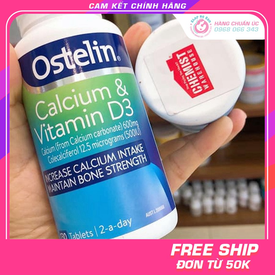  Calcium & Vitamin D3, CANXI BẦU, Canxi Ostelin cho bà bầu và sau sinh 130 viên - Xuất xứ Úc