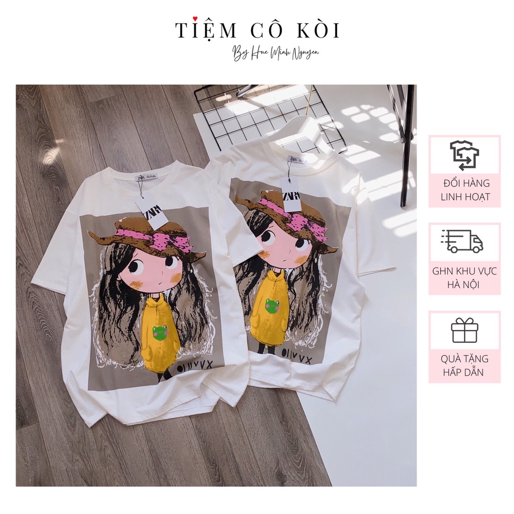 Áo phông nữ áo thun nữ trắng cute girl oversize mix quần legging quần short nữ thành set đồ nữ năng động