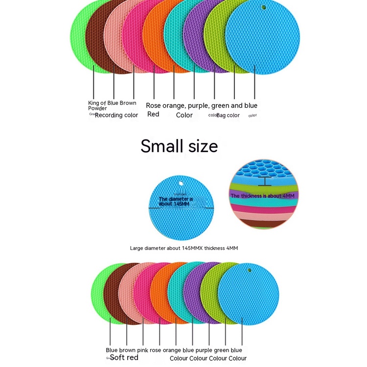 Miếng Lót Nồi Silicone Cách Nhiệt Chống Trượt Chống Bỏng Hình Tổ Ong Tròn Chịu Nhiệt Độ Cao Dễ Vệ Sinh