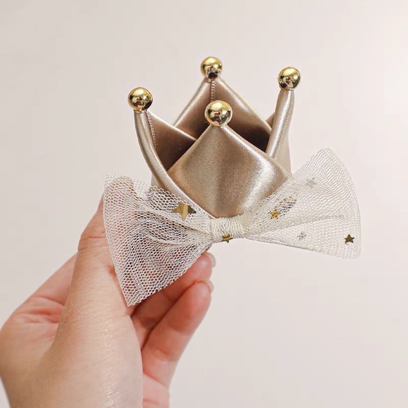 Vương miện kẹp tóc cho bé, phụ kiện sinh nhật, phụ kiện tóc băng đô, turban cho bé