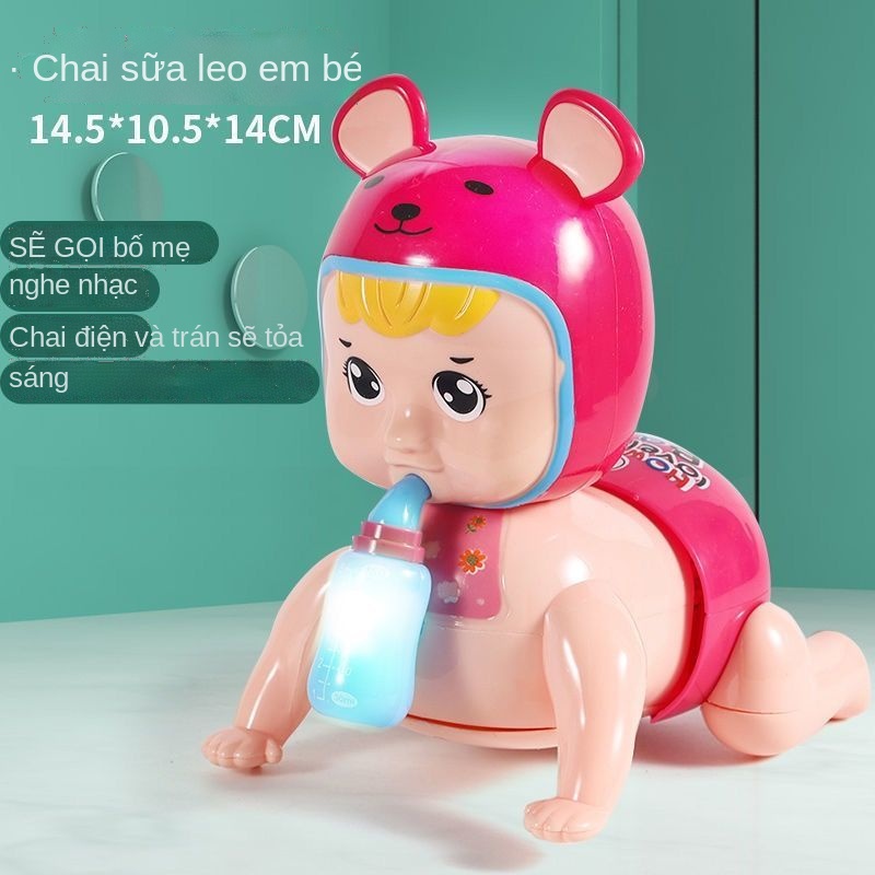 ✥Bé bò bằng điện sẽ gọi bố và mẹ, nhạc phát sáng bò, bé trai và bé gái 0 ~ 3 tuổi, tập bò đồ chơi giáo dục cho bé