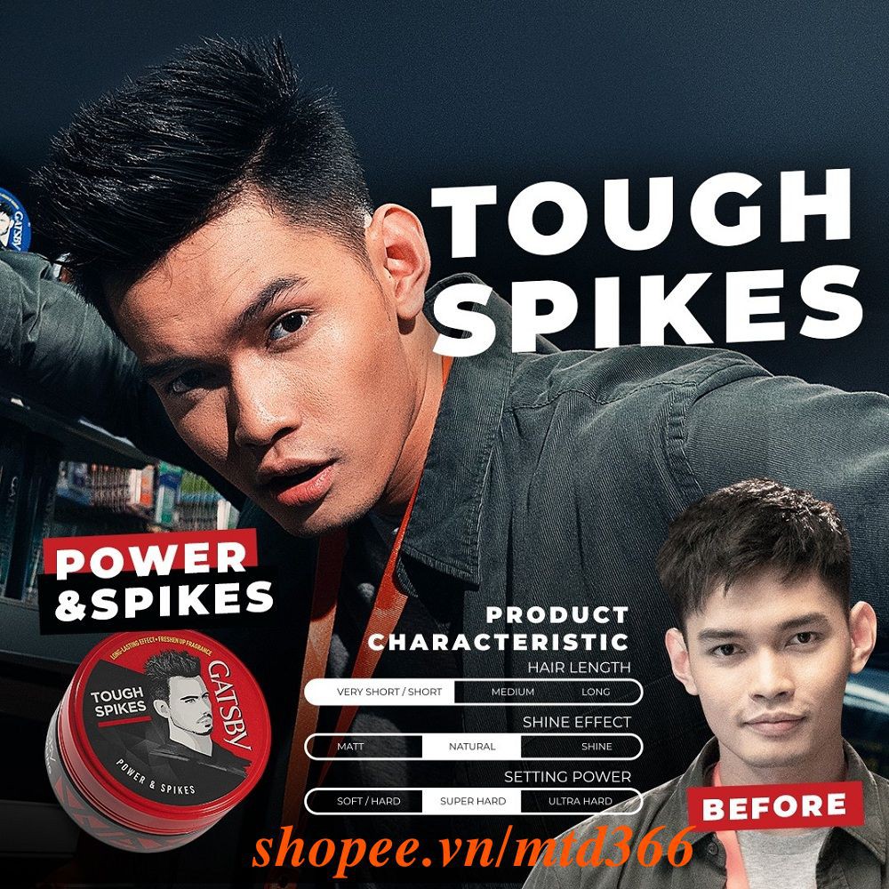 Wax Tạo Kiểu Tóc Hộp Đỏ Gatsby Power & Spiky75g