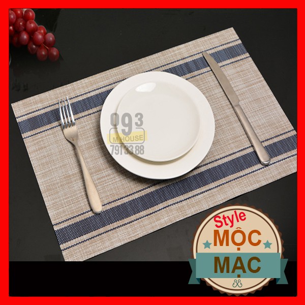Combo 4 Tấm Lót Bàn Ăn Sọc Ngang 2s