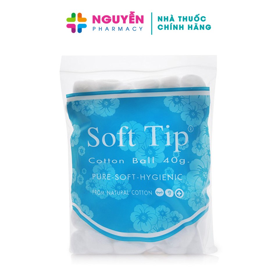 Bông tẩy trang Softip 50g nhập khẩu Thái Lan - 100% cotton, thấm toner, mềm mịn không kích ứng