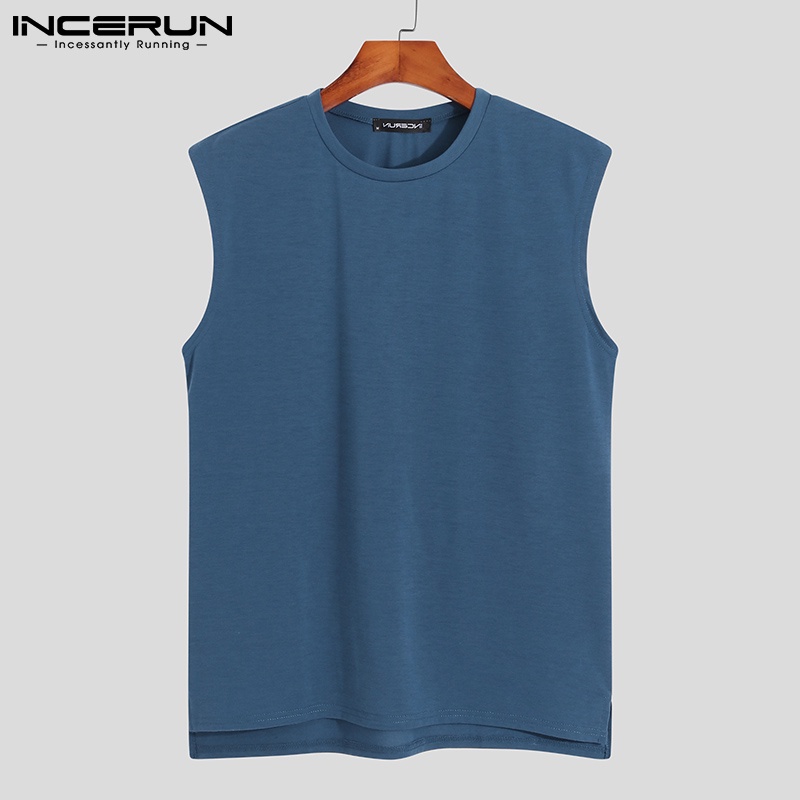 Áo thun 3 lỗ INCERUN màu trơn thoải mái 4 màu lựa chọn cho nam