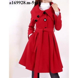 Áo khoác dạ nữ dáng xòe dài các kiểu