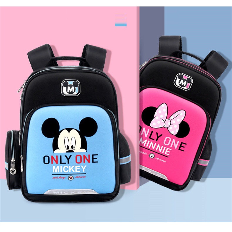 Balo Học Sinh Tiểu Học Lớp 1 - 3 hình Mickey có phản quang - OENON