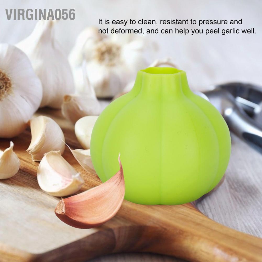 Hàng Hot Dụng cụ bóc vỏ tỏi bằng silicone màu xanh lá cây Dụng cụ bóc vỏ thực phẩm Vật liệu mềm cho nhà bếp Hàng giao ngayVirgina056