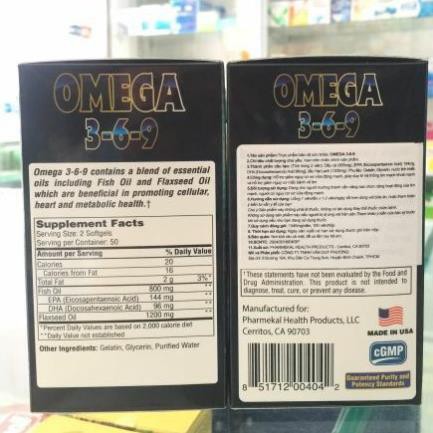 (Rẻ nhất) Omega 369  chứa tinh chất dầu cá, dàu gấc, omega, vitamin hỗ trợ sức khỏe, đẹp da, sáng mắt hộp 100 viên