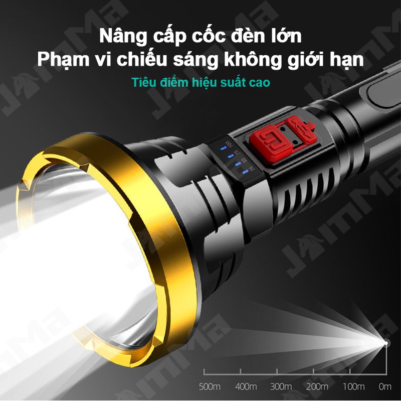 Đèn pin 3 chế độ chiếu sạc cổng USB