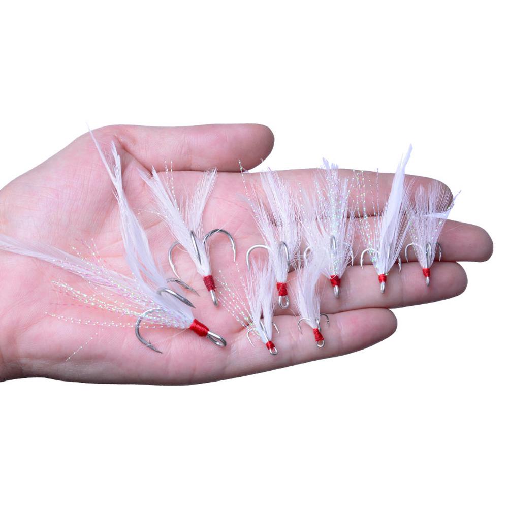 Móc Câu Cá Bằng Thép Carbon Có Lông Vũ