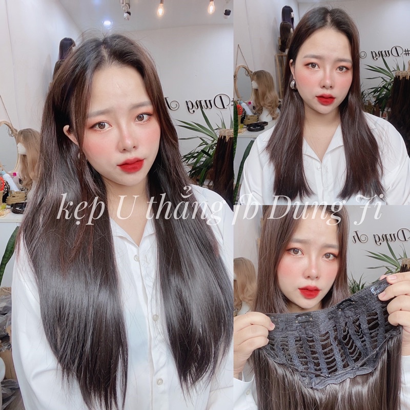 KU11 tóc giả kẹp u thẳng dài siêu đẹp