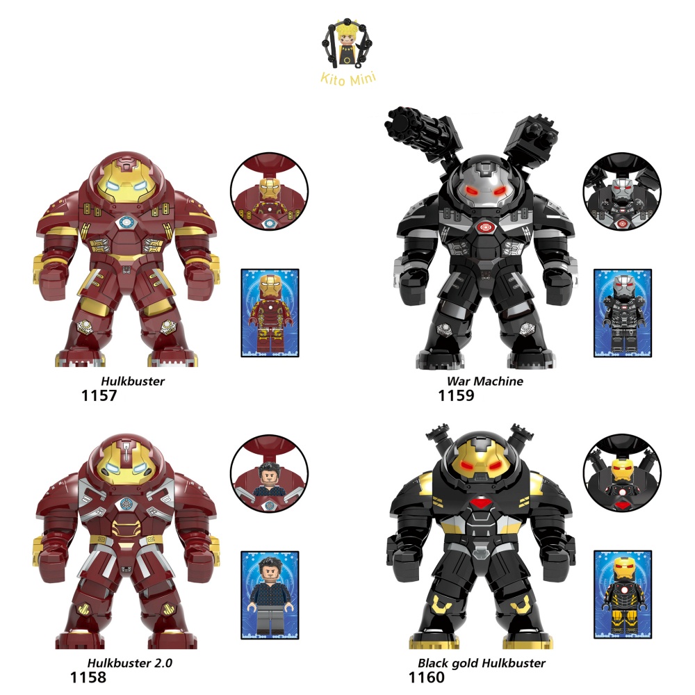 Bigfigure Kèm Minifigure Xếp Hình Lắp Ráp Hulkbuster Iron Man War Machine Nhân Vật Phim Truyện Marvel 1159