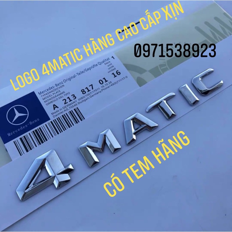 logo chữ nổi 4MATIC dán thân xe mạ crom cao cấp xịn có tem hãng