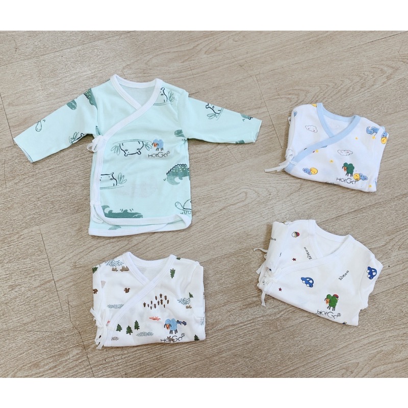 ÁO CỘT DÂY HỘT GÀ TAY DÀI CHO BÉ SƠ SINH