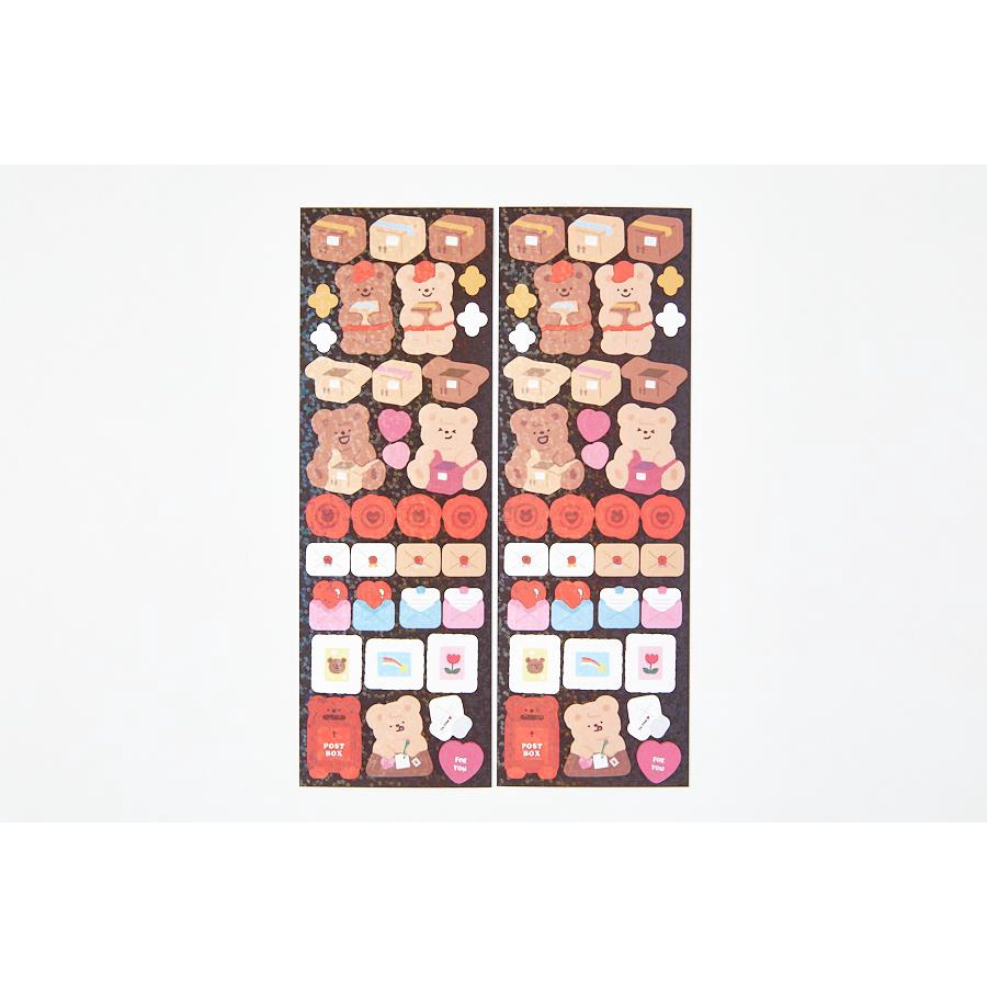 Set 2 Tấm Sticker Hologram ARTBOX Hàn Quốc Hình Nhân Vật Gấu Và Nhiều Kiểu Hình Trang Trí Đáng Yêu