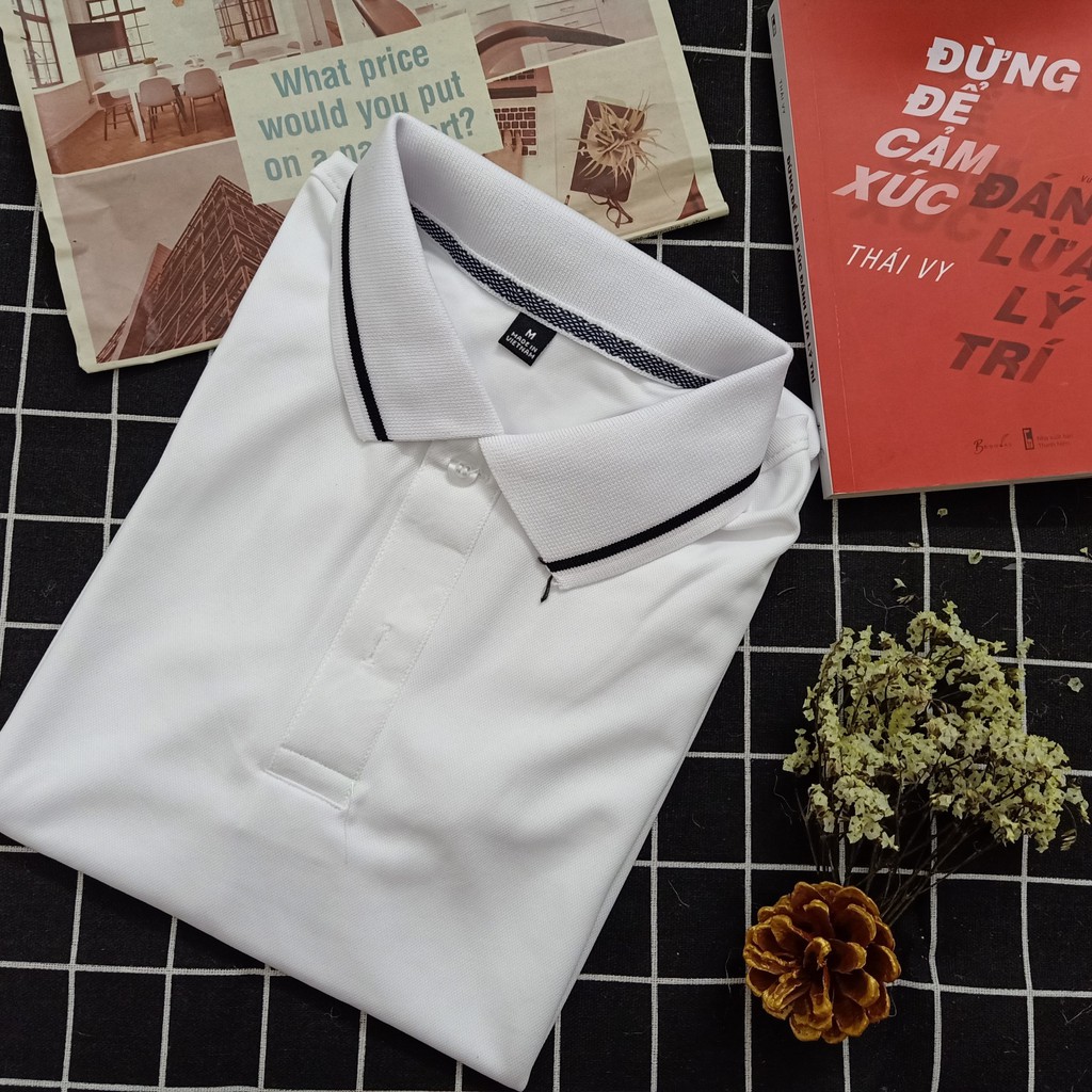 Áo polo nam cao cấp đẹp có cổ tay ngắn áo polo nữ form rộng unisex vải mè thoáng mát chính hãng | BigBuy360 - bigbuy360.vn