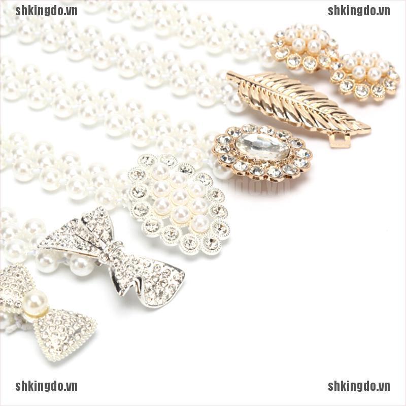 Thắt Lưng Đính Ngọc Trai Nhân Tạo Phong Cách Thanh Lịch Cho Phụ Nữ