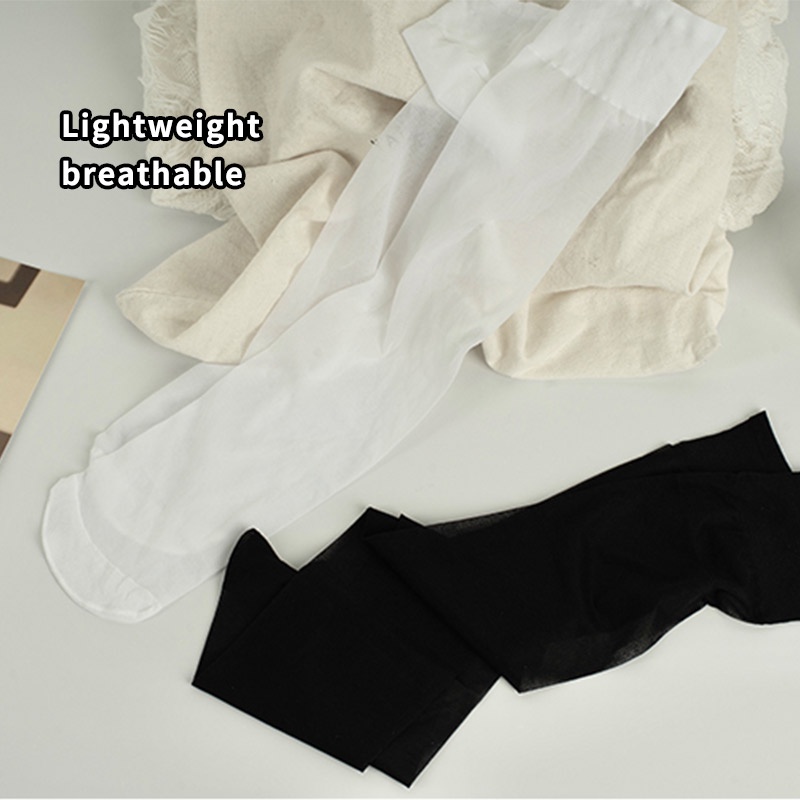 AOFEIQIKE Đôi vớ dài qua gối màu trắng đen quyến rũ cho nữ